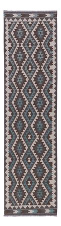 Runner Kelim Rug - Splash - 303 x 78 cm - dark green