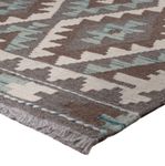 Runner Kelim Rug - Splash - 303 x 78 cm - dark green
