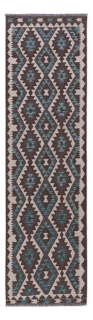 Runner Kelim Rug - Splash - 297 x 82 cm - dark green