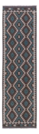 Runner Kelim Rug - Splash - 303 x 83 cm - dark green