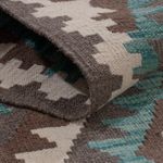 Runner Kelim Rug - Splash - 303 x 83 cm - dark green