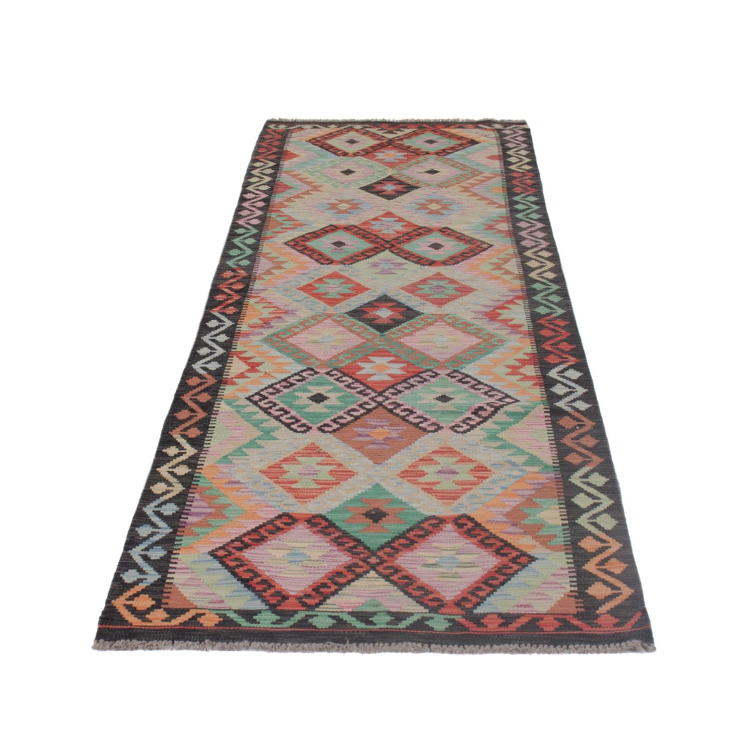 Runner Kelim Rug - Splash - 305 x 87 cm - multicolored