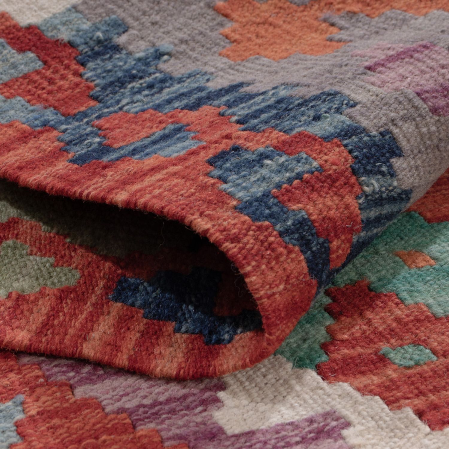 Runner Kelim Rug - Splash - 302 x 82 cm - multicolored