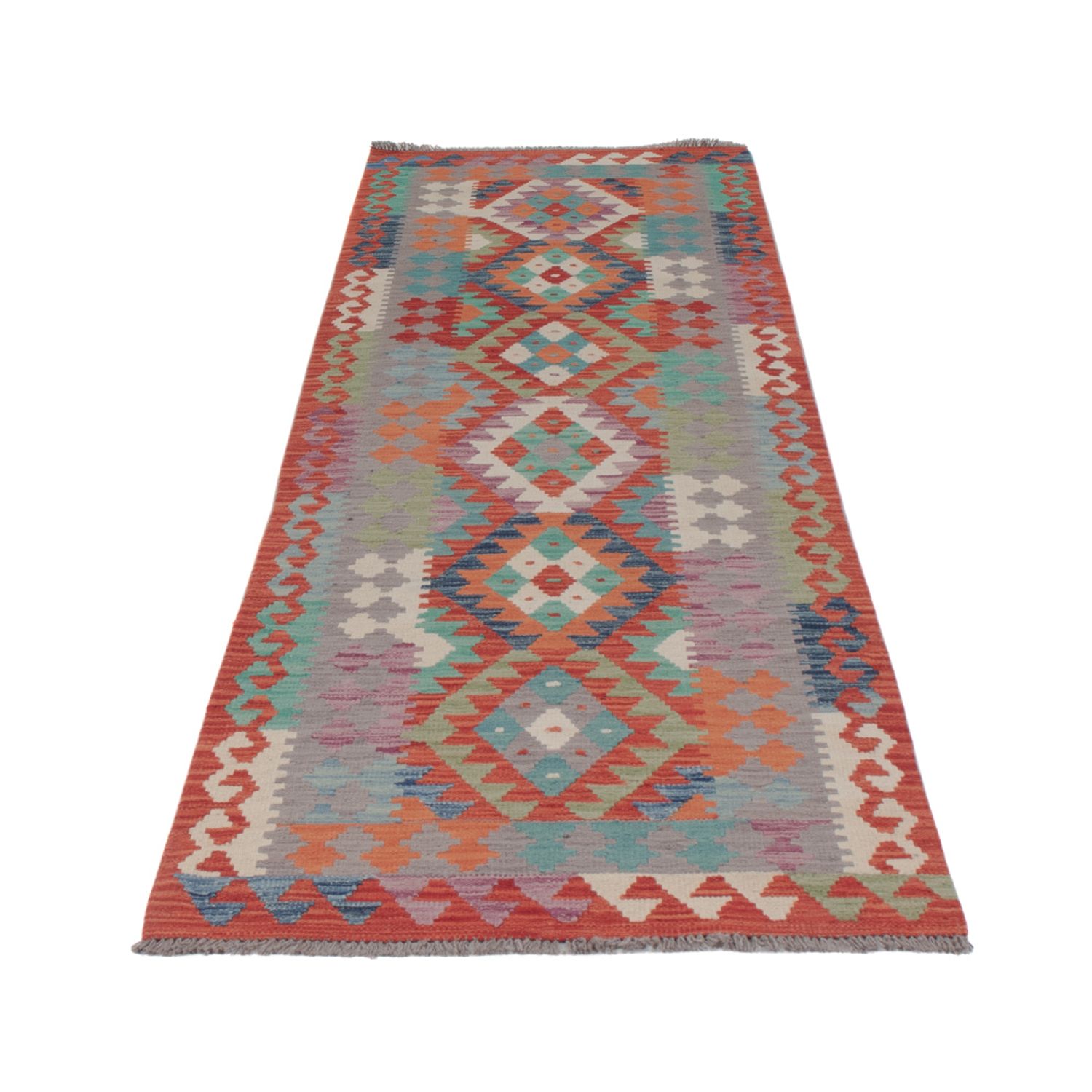 Runner Kelim Rug - Splash - 302 x 82 cm - multicolored