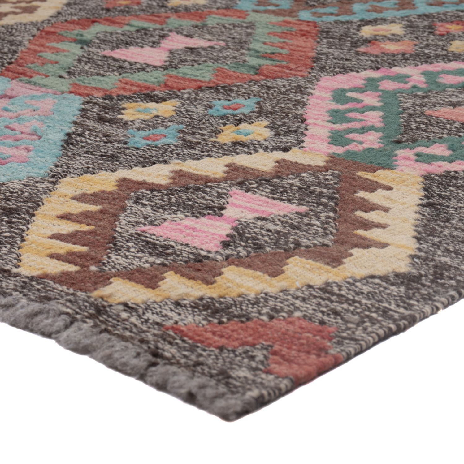 Runner Kelim Rug - Splash - 302 x 90 cm - multicolored