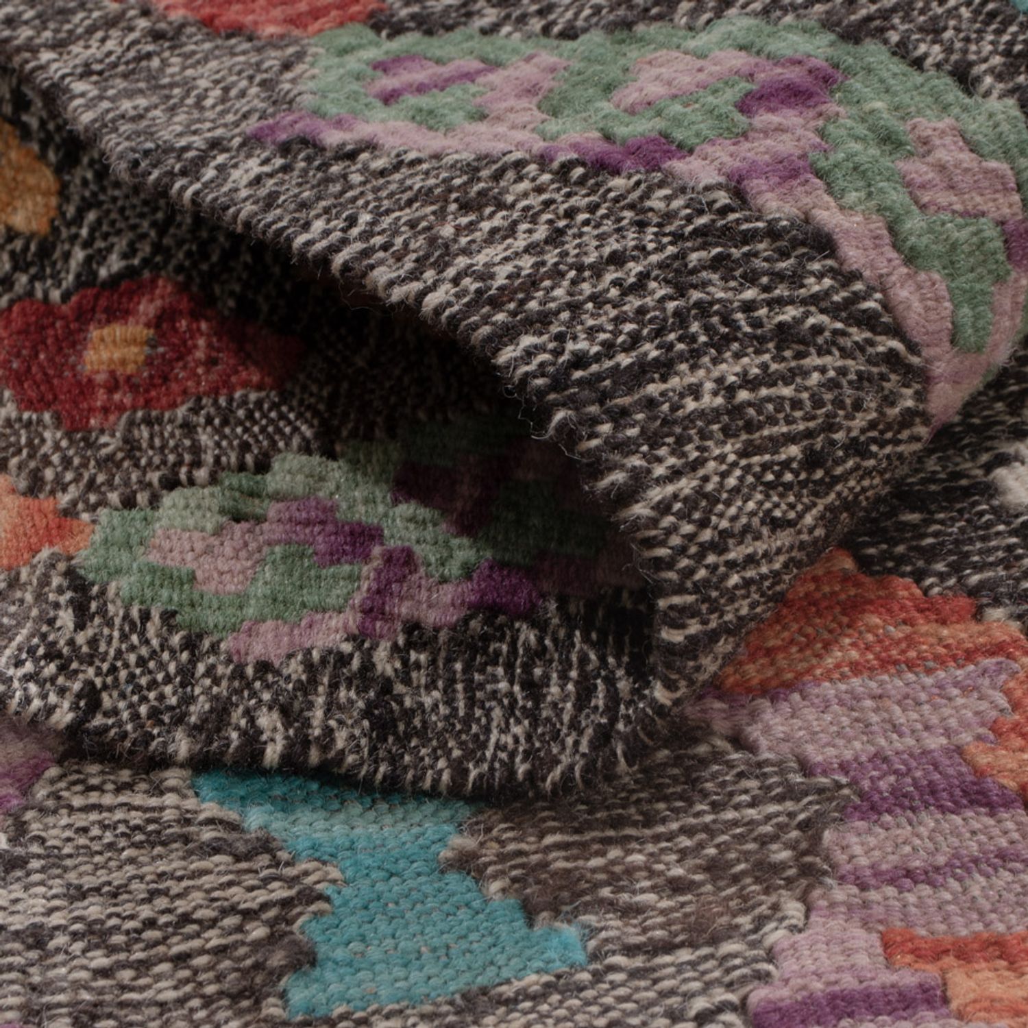 Runner Kelim Rug - Splash - 305 x 88 cm - multicolored