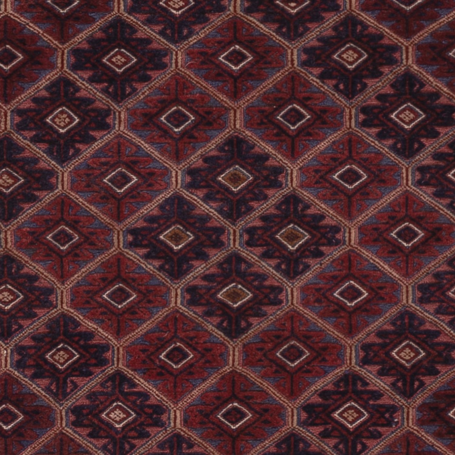 Kelim Rug - Oriental square  - 187 x 161 cm - dark red