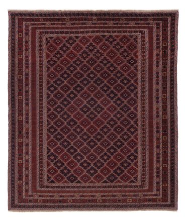 Kelim Rug - Oriental square  - 187 x 161 cm - dark red