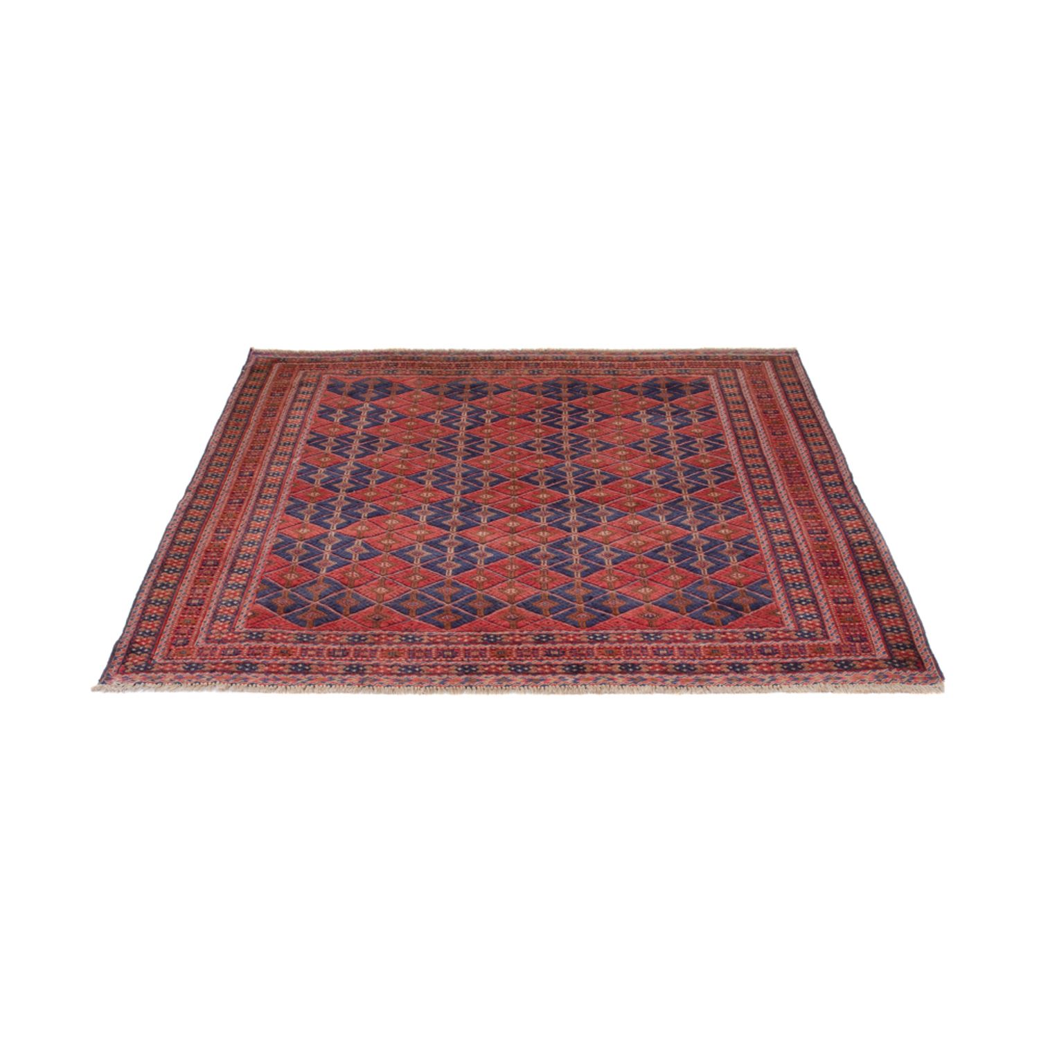 Kelim Rug - Oriental square  - 178 x 160 cm - dark red