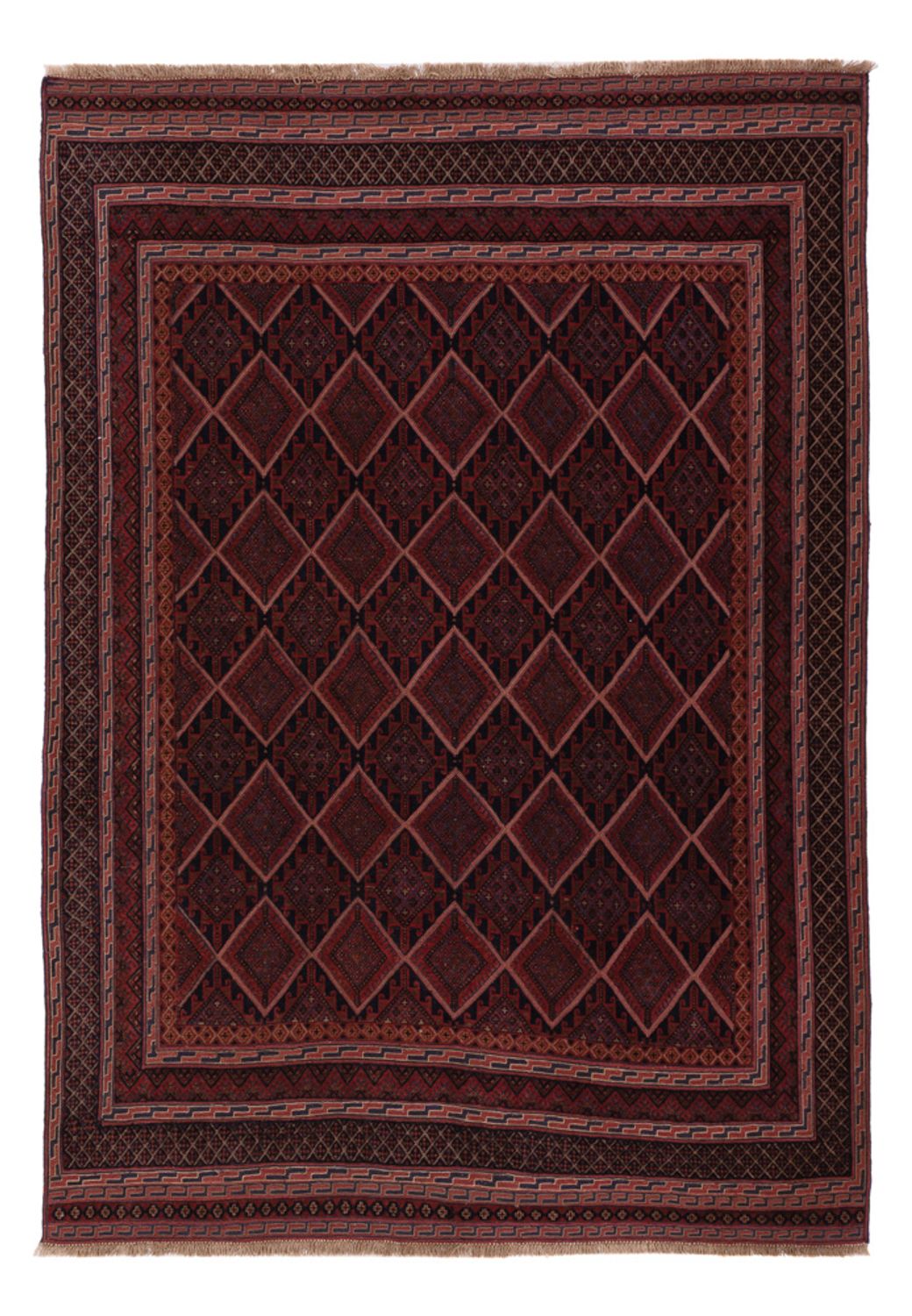 Kelim Rug - Oriental - 203 x 140 cm - dark red