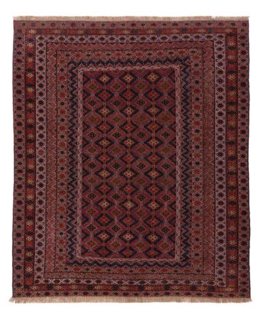 Kelim Rug - Oriental square  - 189 x 157 cm - dark red