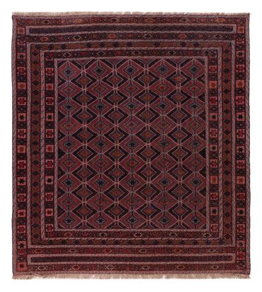 Kelim Rug - Oriental square  - 170 x 159 cm - dark red